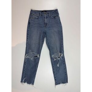 Sam Edelman The‎ Mary Jane Boyfriend Crop Light Wash Distressed Jeans